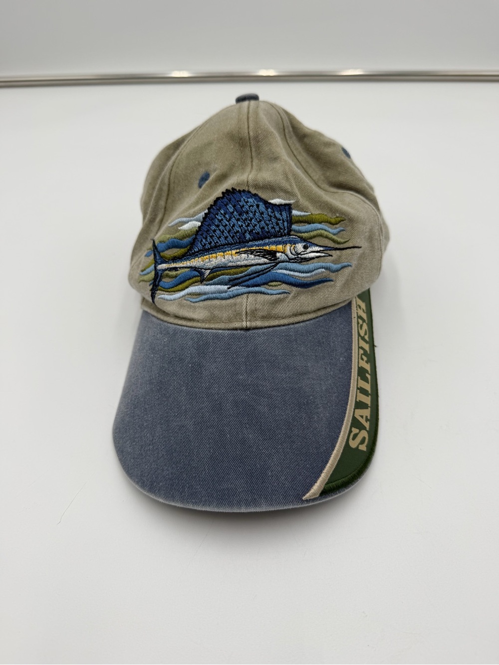 Vintage Sailfish Strap Back Hat Outdoor Cap OSFA Fishing Embroidered Nature